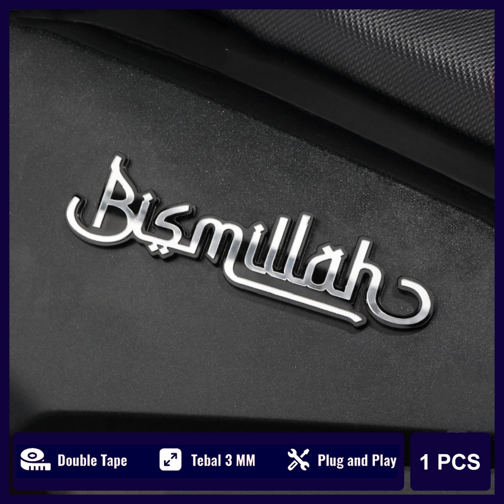 Emblem BISMILLAH acrylic bismillah timbul Tulisan Bismillah Timbul Akrilik