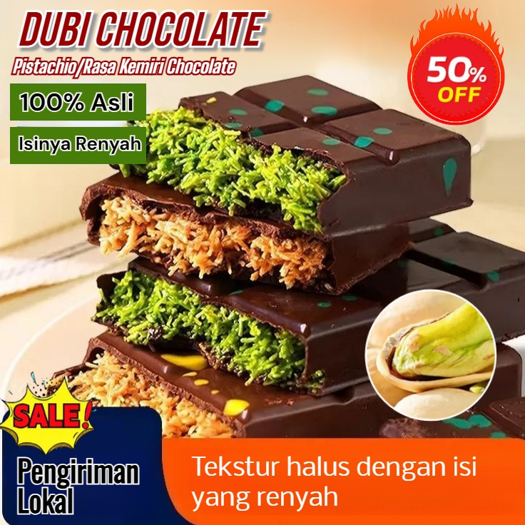 

⚡️(Pengiriman Cepat 24 Jam)⚡️Ramadan Food Specials40g/100g Cokelat Gaya Dubai Halal/Coklat dubai lokal/Pistachio Kunafa Chocolate Dubai/Cho-Cweeet Dubai Chocolate Bar Crispy Pistachio/Cokelat Sandwich Renyah/0 aditif/0 asam lemak trans/Belgium Chocolate