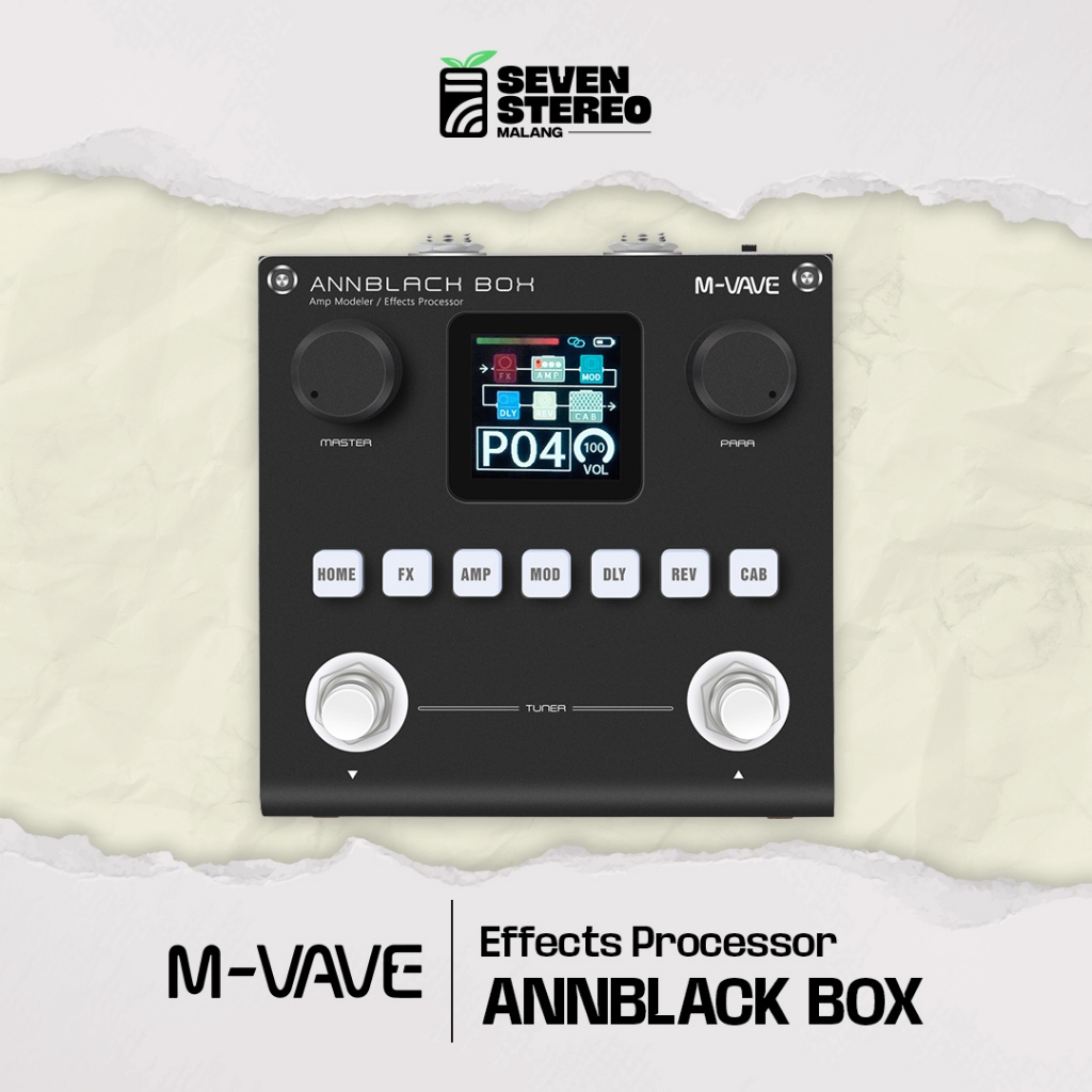 M-VAVE Mvave Blackbox Bluebox – AMP Modeler Multi FX Rechargeable untuk Gitar & Bass