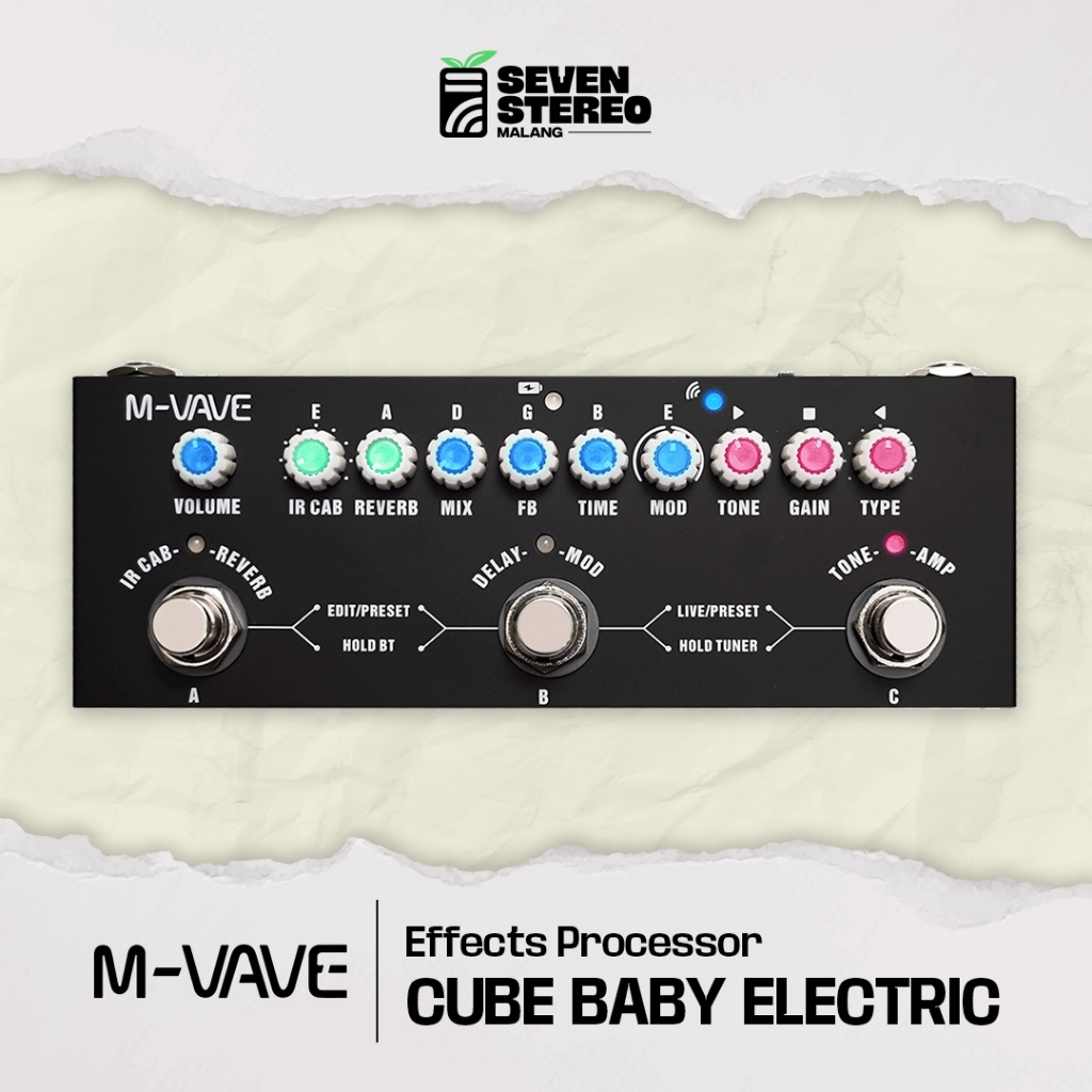 M-VAVE MVAVE M VAVE Cube Baby Guitar Electric Pedal Effect Efek Gitar Elektrik Listrik Lengkap Simpl