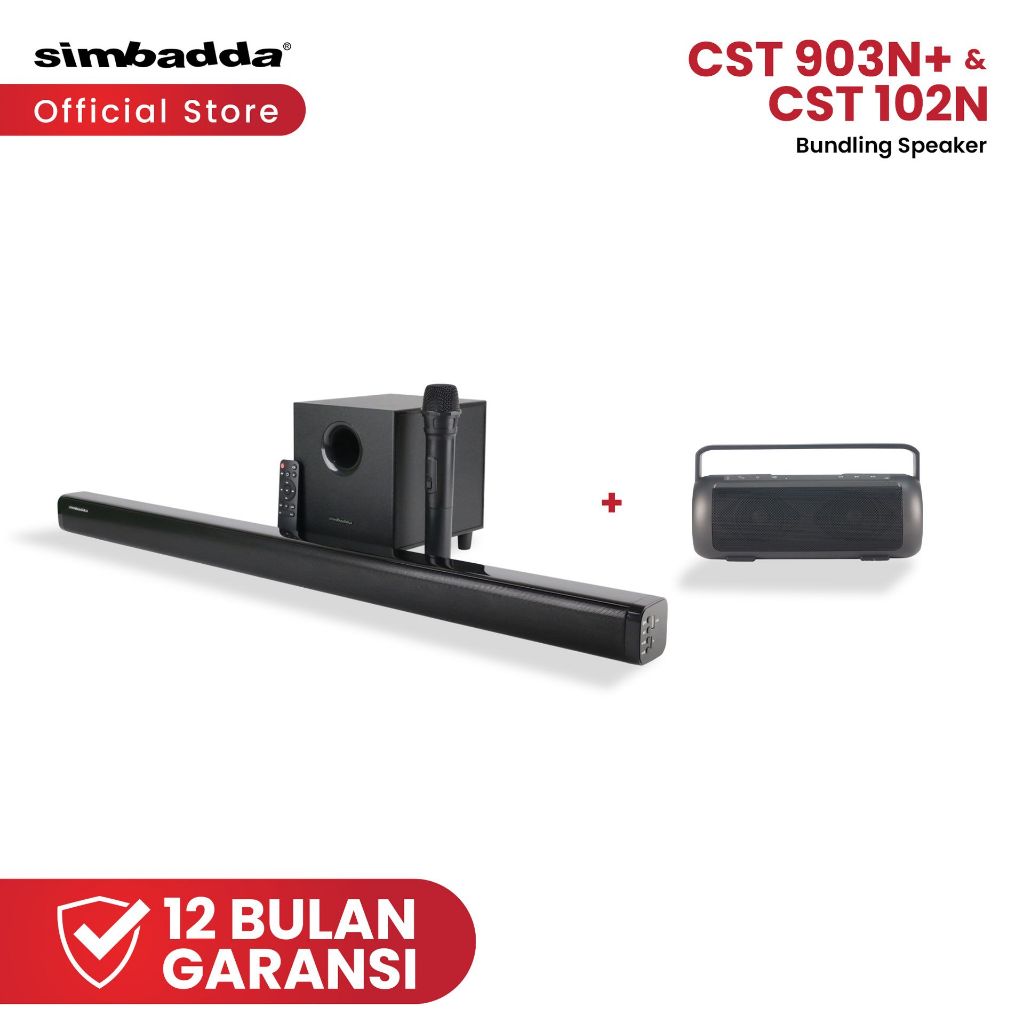 Simbadda Soundbar Bass CST 903N+ & Speaker Bluetooth CST 102N Bundle