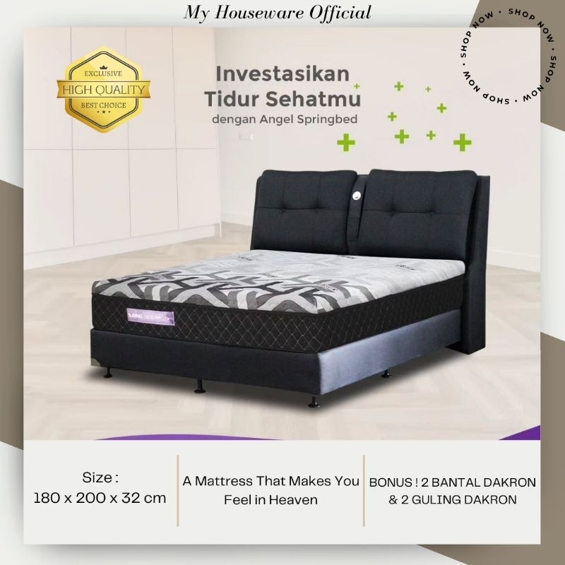 [READY STOCK] BONUS BANTAL GULING  MATRAS SPRINGBED ANGEL ORTHOPEDIC 180 X 200 X 30 CM | KASUR SPRIN