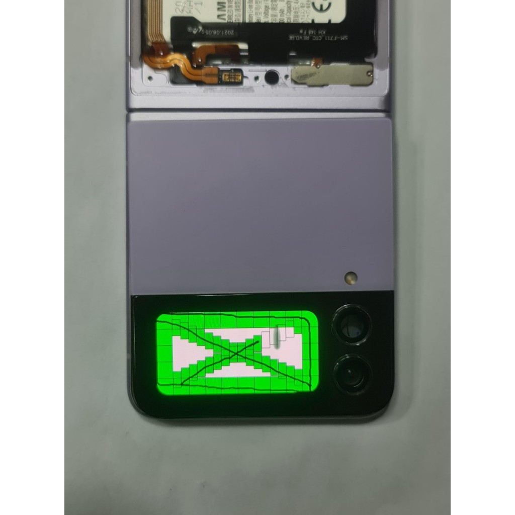 LCD SAMSUNG GALAXY F721 - FLIP 4 DEPAN ORIGINAL (2ND) SECOND MINUS JARONG