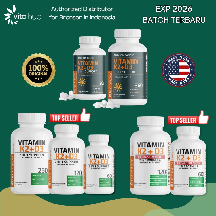 K2+D3 VITAMIN 5000/10000IU - BRONSON VITAMINS D3