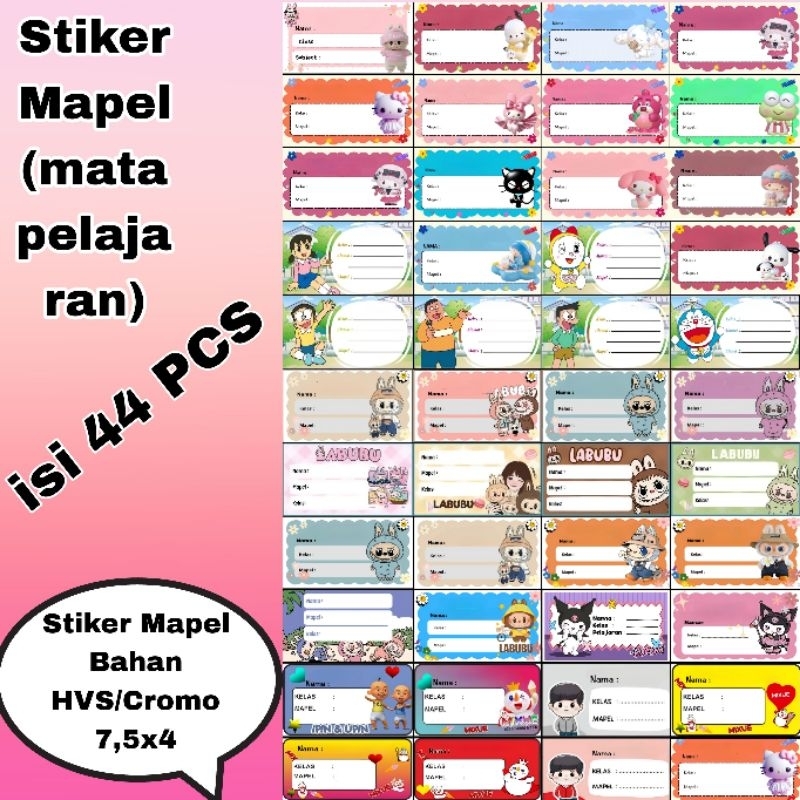 

ISI 44 PCS STIKER LABEL PELAJARAN - STIKER MAPEL - STIKER MATA PELAJARAN