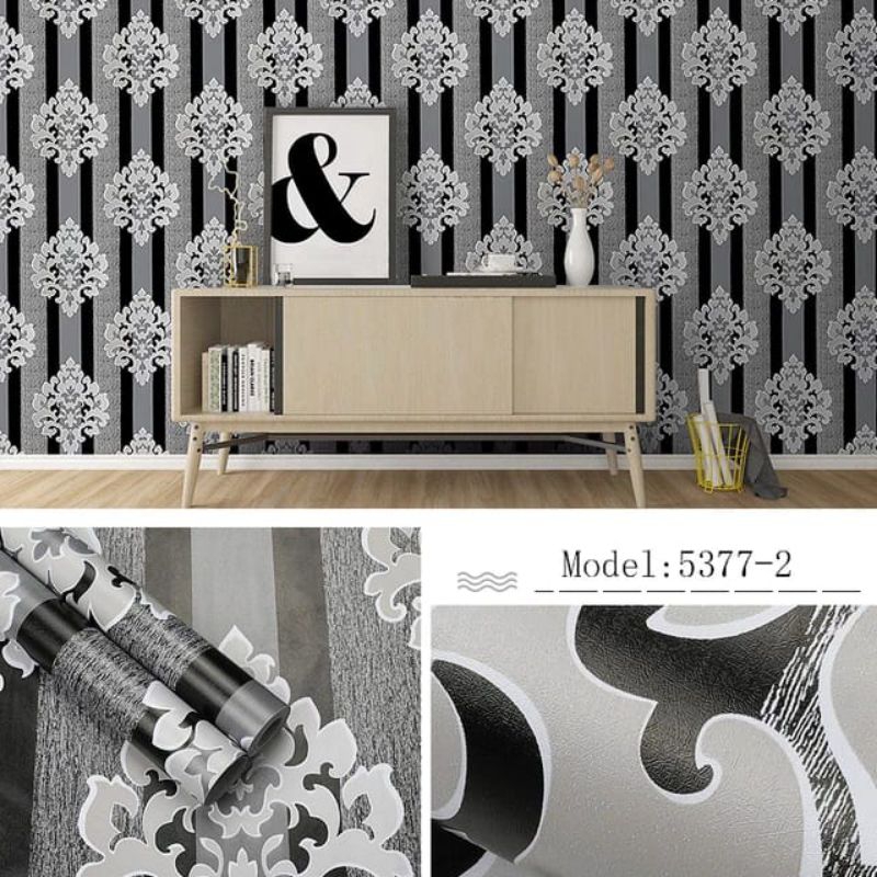Wallpaper Dinding Aesthetic Wallpaper Dinding Motif Batik Hitam Abu Dinding Wallpaper Wallpaper Dind