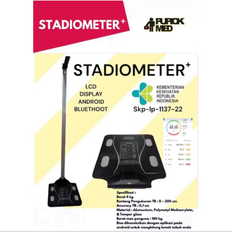 Stadiometer Akrilik Aluminium + Tas / Pengukur Tinggi Badan / Stadiometer + Timbangan