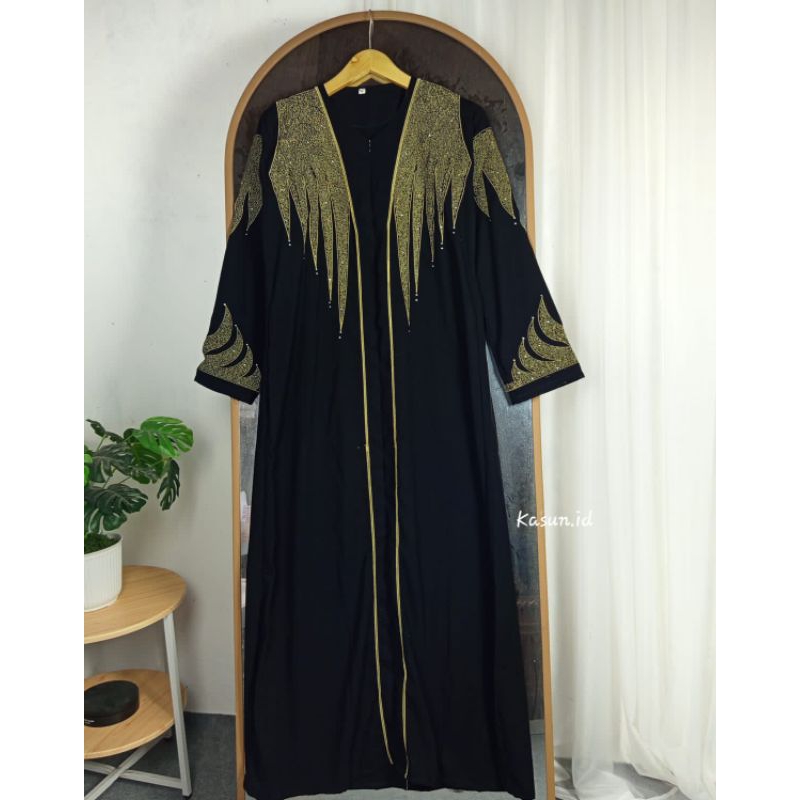 ABAYA DUBAI SAUDI HITAM JETBLACK PREMIUM ABAYA DEWASA
