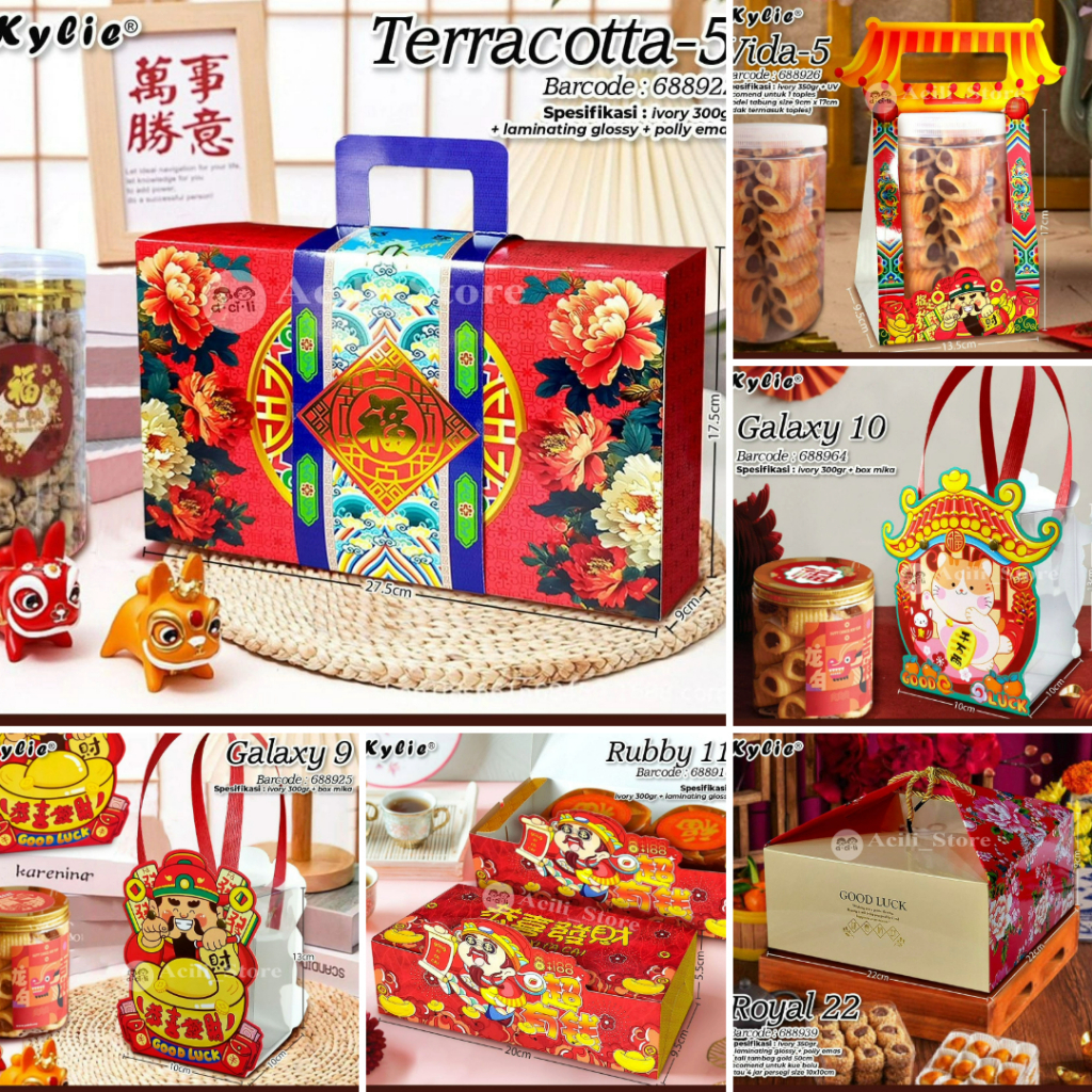 

Kotak Dus Box Bolu Kue Kering Lapis Nastar Imlek Hampers Hadiah Kado Bingkisan Sincia Happy New Year 2025