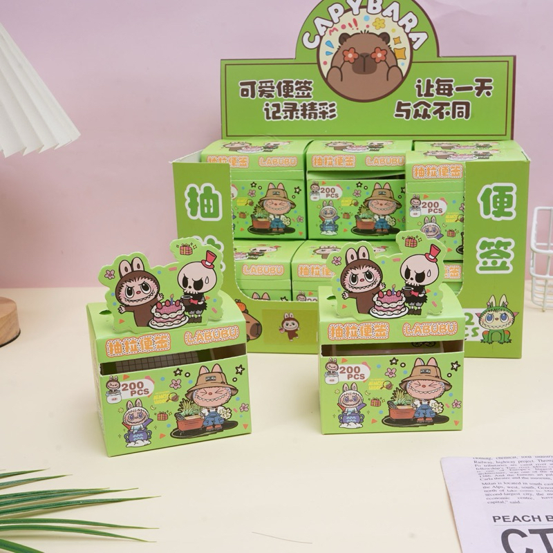 

STICKER NOTE BOX STIKER LABEL TAG NAMA STATIONARY sticky notes pull out paper aesthetics label name