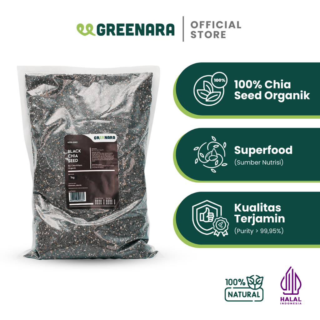

Greenara - Biji Chia Hitam 1kg / Black Chia Seed