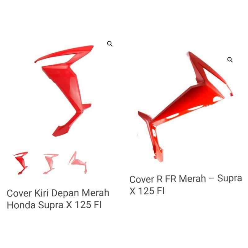 Cover L & R Front Set WN Red Sayap Depan Honda Supra X 125 F1 New 2014 - Sekarang 64400 64450-K41-N0