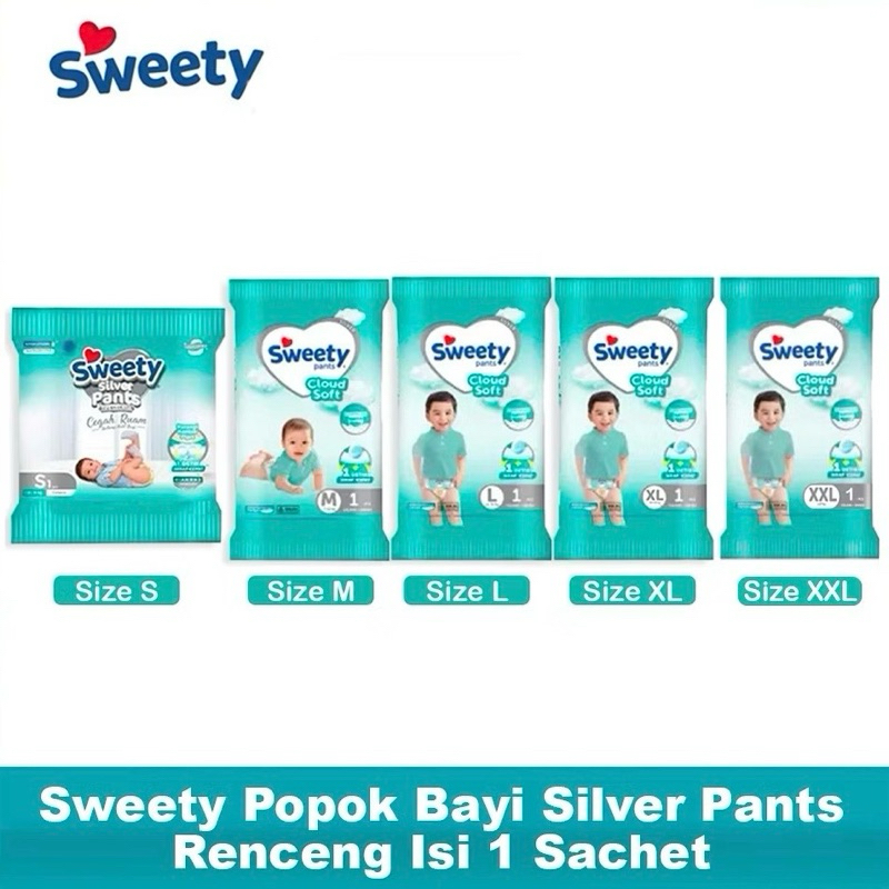 Sweety Silver Pants / pempres renceng M/L/XL isi 6 bungkus 1 pcs