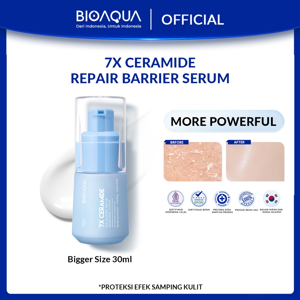BIOAQUA 7X Ceramide Skin Barrier Repair Serum Moisturizer Emulsion 30ml For All Skin Types