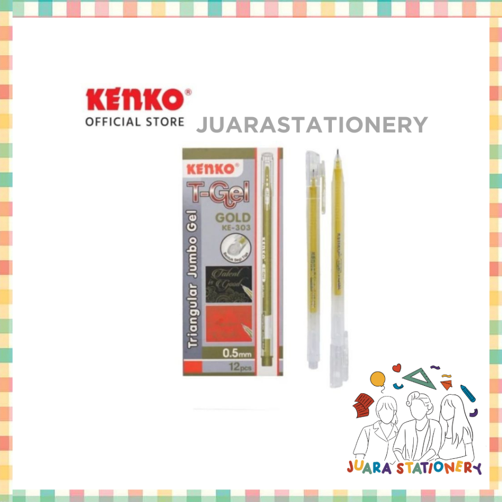 

Pulpen Kenko KE-303 Triangular GOLD Emas (3073)