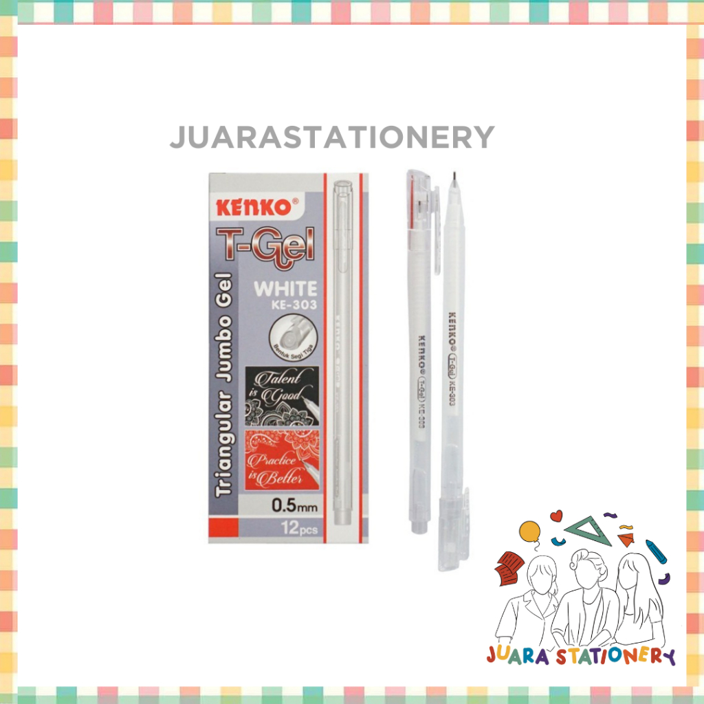 

(3072) Pulpen Kenko KE-303 Triangular White Putih