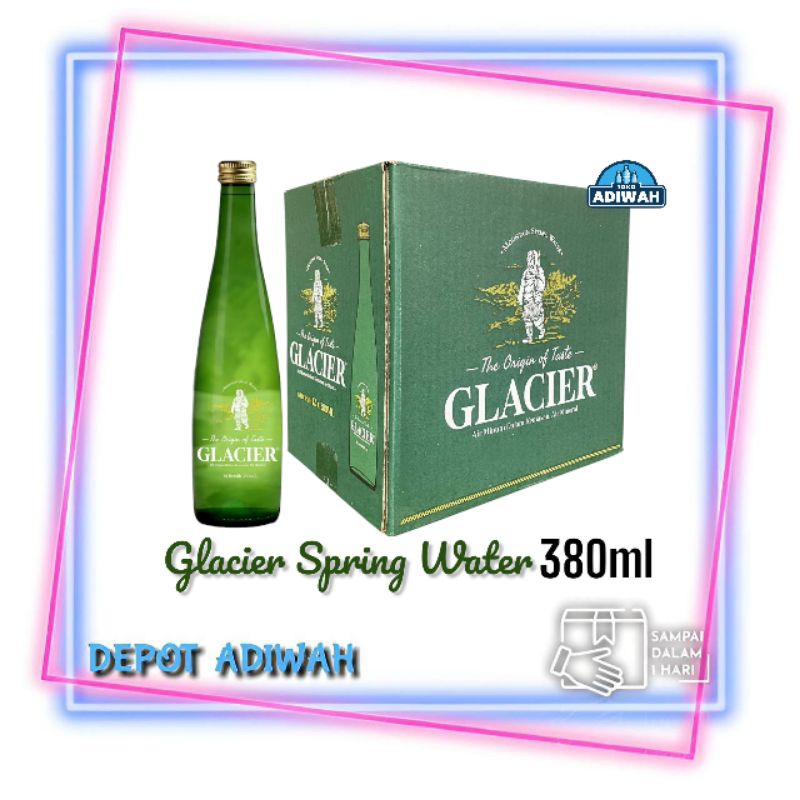 

Glacier Spring Water glass bottle 380ml (isi 12 botol kaca)