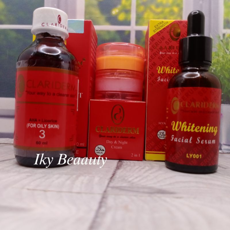 Paket CLARIDERM 4in1 ( Krim Siang ,Krim Malam , Serum , Toner )