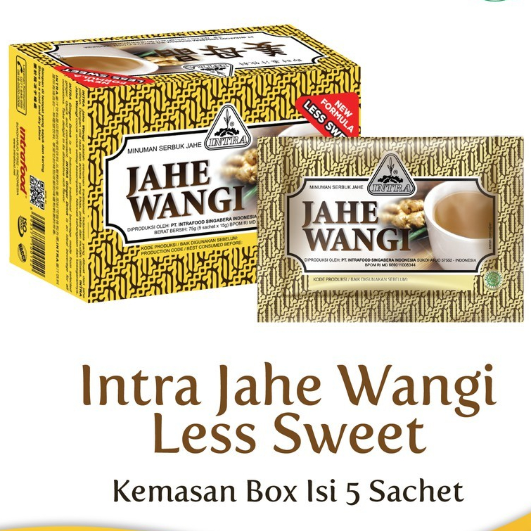 

[HALAL] Intra Jahe Wangi Polos 85gr (5 Sachet) Ginger Drink Minuman Serbuk Instan Jahe