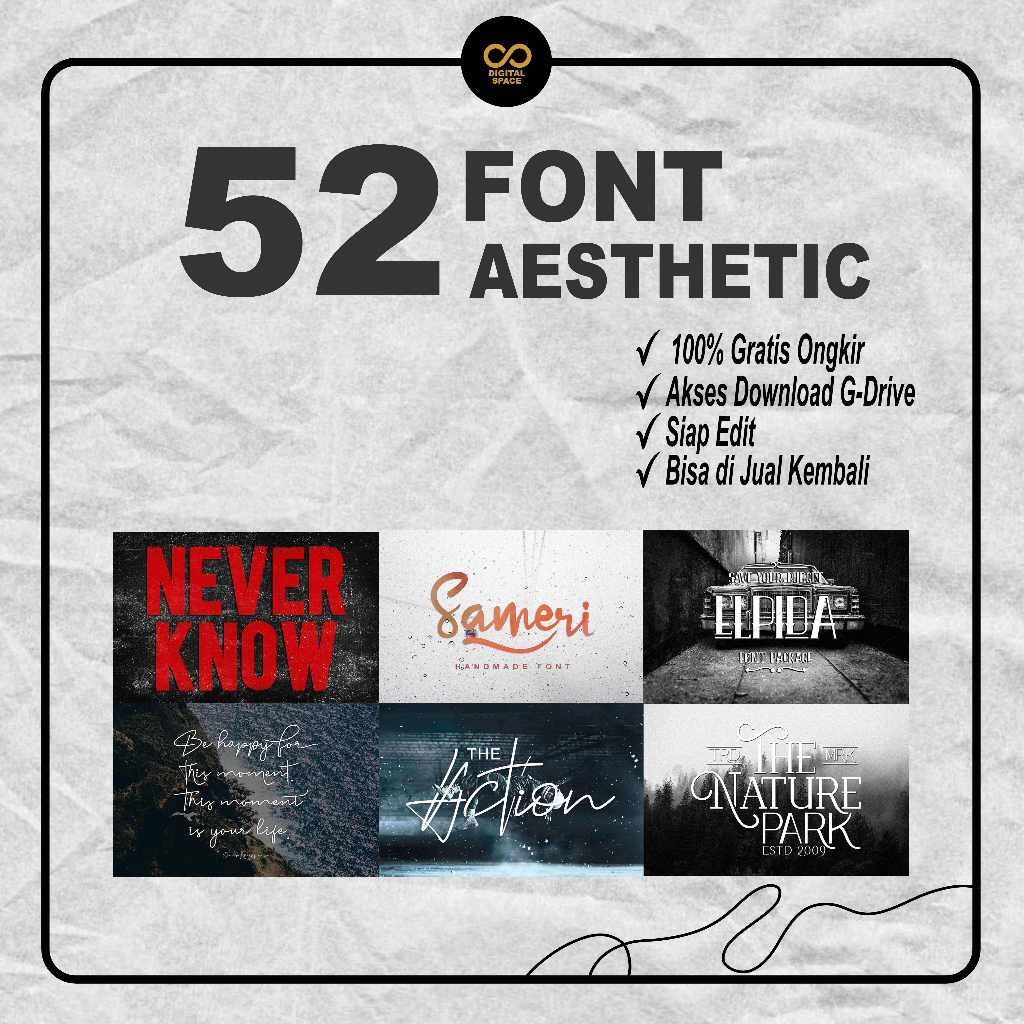 A9_52 font bundle Aesthetic premium(font keren_font aesthetic)