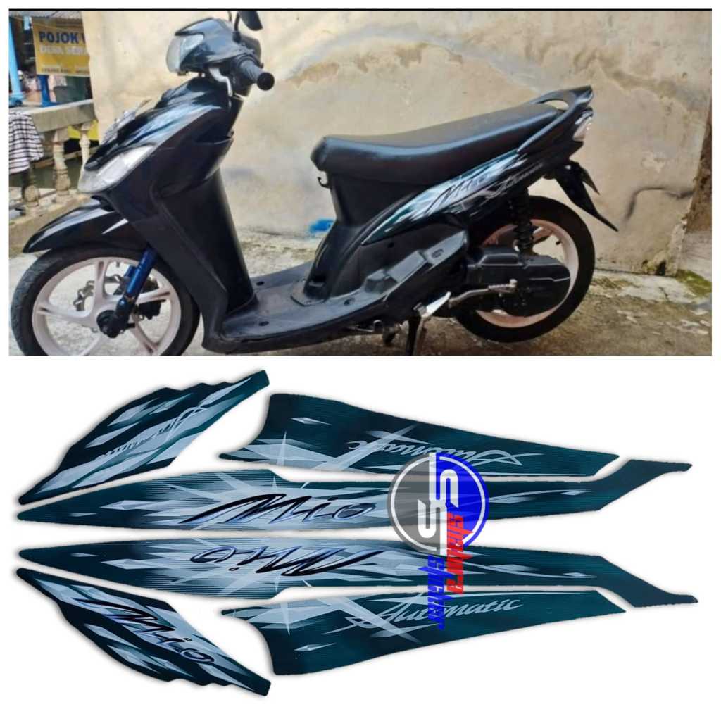 Striping Stiker Motor Mio Sporty 2009 Hitam Standar