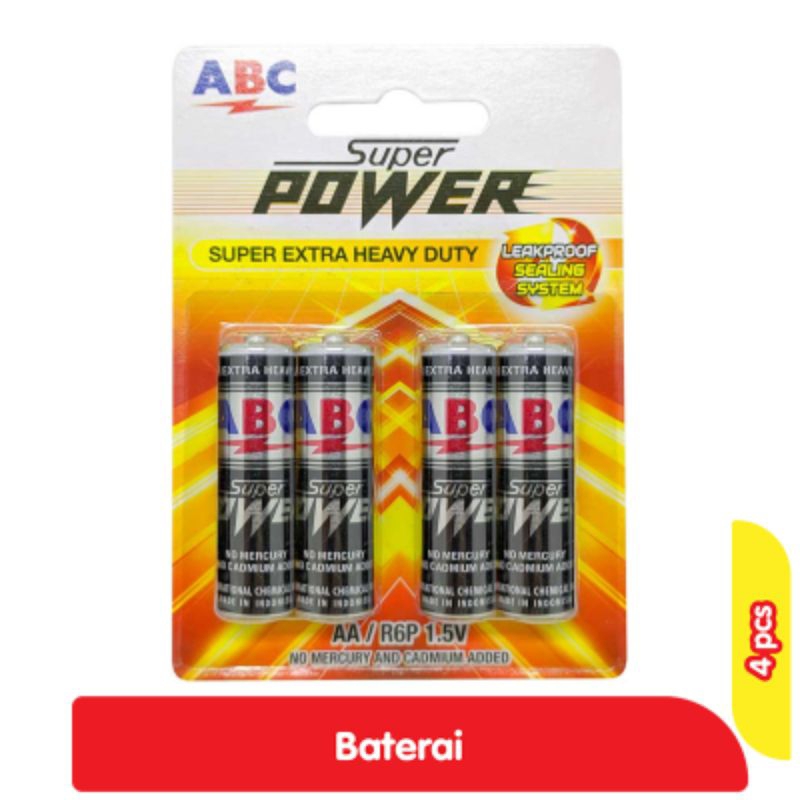 ABC Baterai Super Power AA R-6 4 pcs