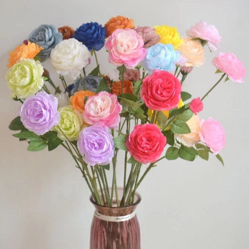 BC5 Bunga Mawar Artificial 3 Kuntum | Bunga Mawar Dekorasi | Bunga Mawar Palsu