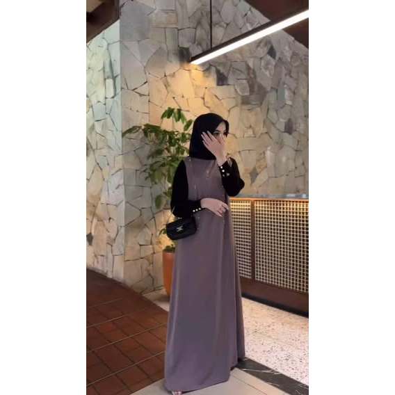 SABINA DRESS Baju Dress Kondangan Payet Ootd Hijab 2025 Bahan Ceruty Babydoll M L XL LD 110 Baju Gam