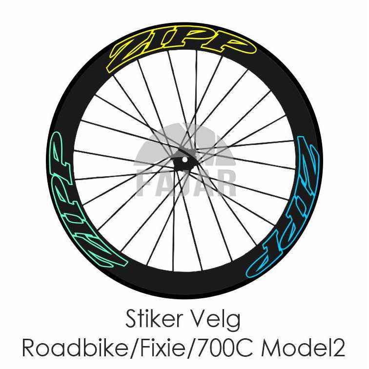Stiker Zipp Model 2 Untuk Velg Sepeda Roadbike/Fixie Rims 700C Harga Bijian