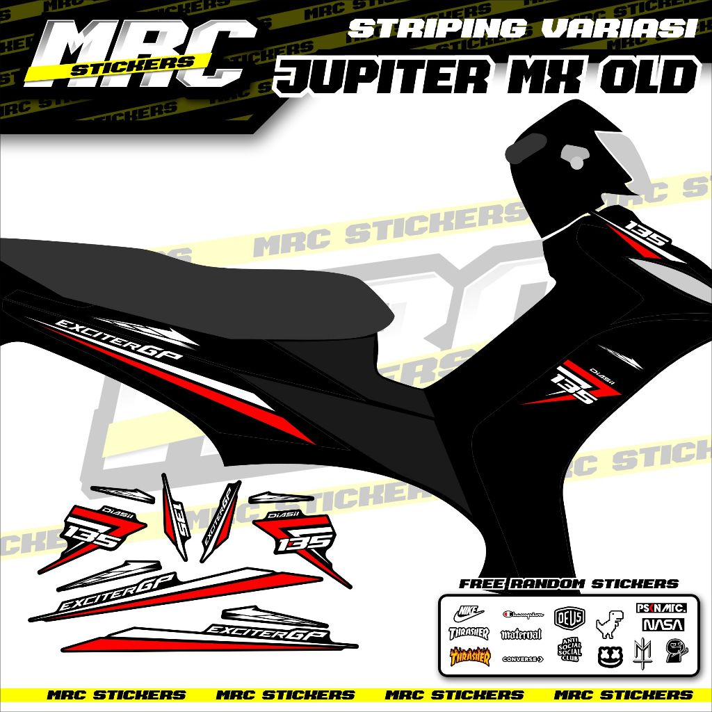 STRIPING / STIKER / SKOTLET VARIASI / CUSTOM JUPITER MX OLD 135 / EXCITER GP / EXCITER
