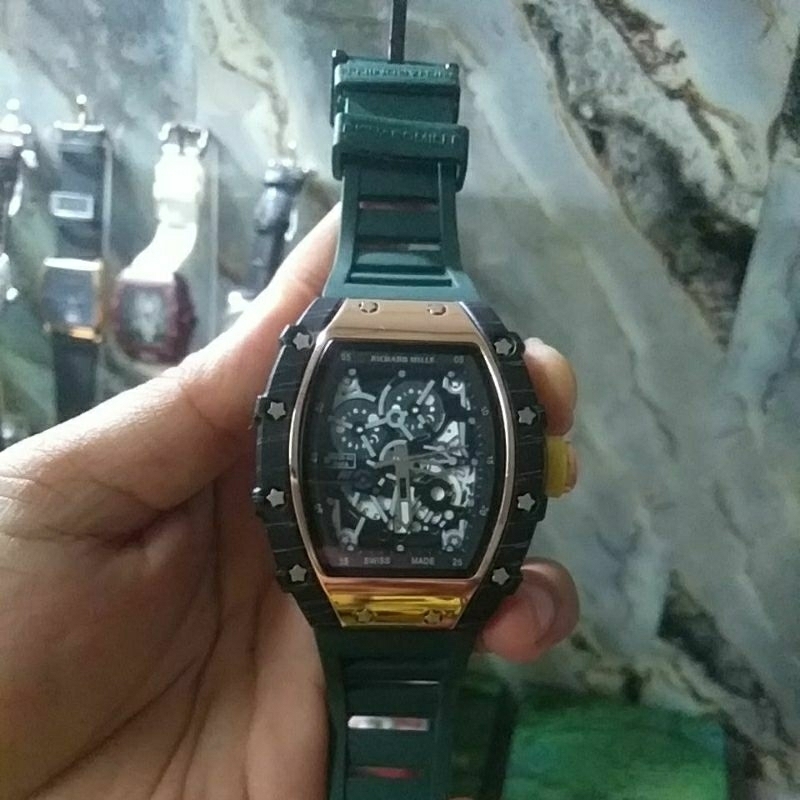 COD.Jam Tangan RM CARBON COMBI ROSE GOLD BY RAFA NADDAL Tangg Aktif Original