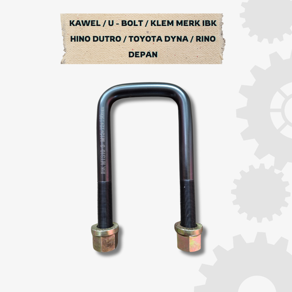 Kawel U Bolt Depan Rino Hino Dutro Toyota Dyna M15 x 72 x 160 Baut 24