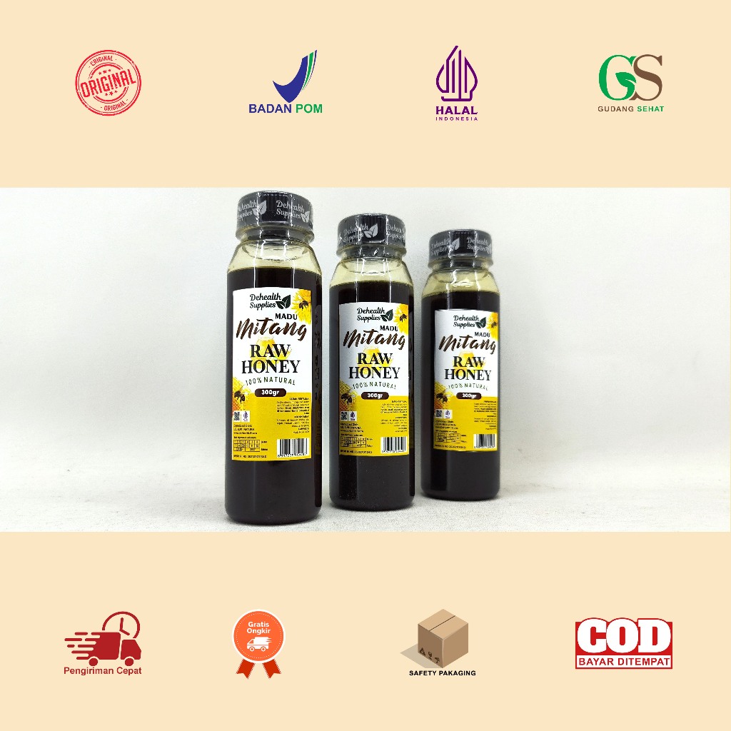 

Manado Dehealth Supplies Madu Mitang 300 Gram Botol Plastik - Madu Mentah Asli