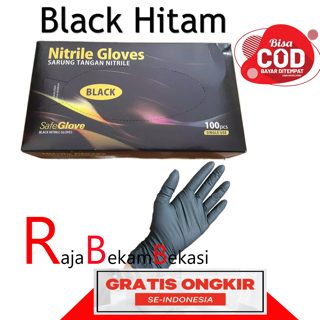 Sarungan Tangan Hitam Nitrile Hitam Nitrile Black Handscoon Nitril
