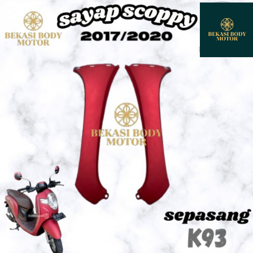 Sayap Kiri Kap Body Depan Scoopy New Fi Esp k93 2019 2020 Merah Doff non original