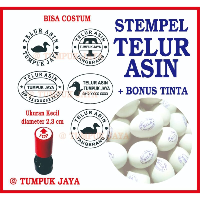 

Stempel telur asin cap telur stempel flash permanent + bonus tinta permanent 5ml