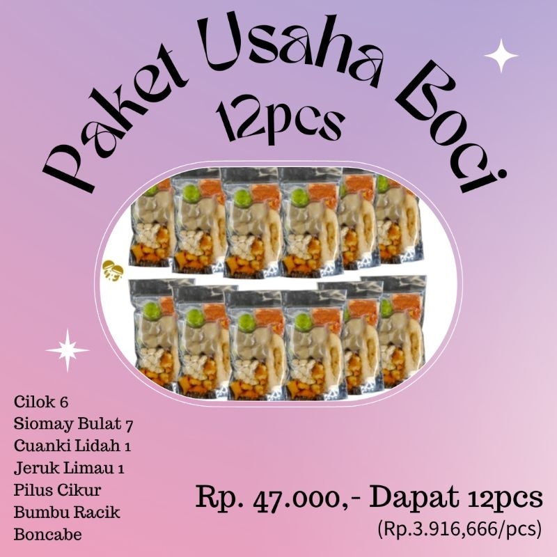 

Paket Usaha Baso Aci Kakayind 47.000 dapat 12pcs