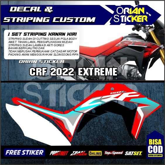 Striping CRF 150L hitam/Sticker Variasi Motor crf putih /Stiker List Semi Full crf merah
