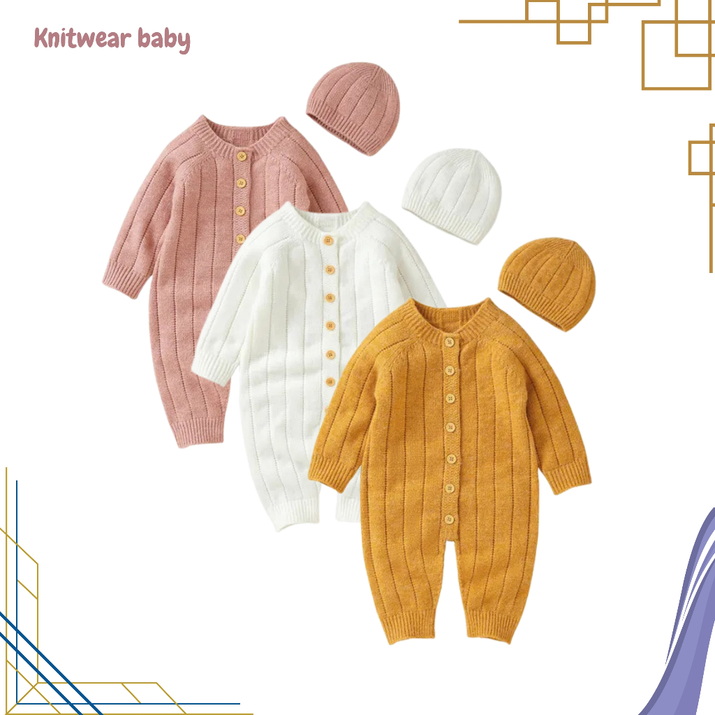 Promo Cuci Gudang Baju Bayi Rajut Newborn Laki Laki Dan Perempuan 0-6 Bulan Lengan Panjang