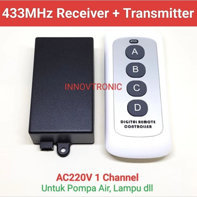433MHz 315MHz 1Channel 220V Remote Control Pompa Air & Lampu