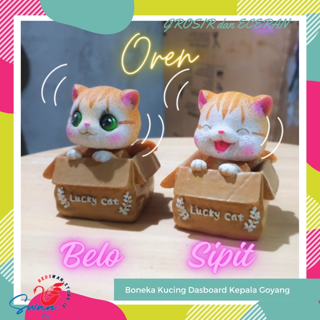  Terlucu  Hiasan Dashboard mobil Kepala Goyang Kucing Oyen