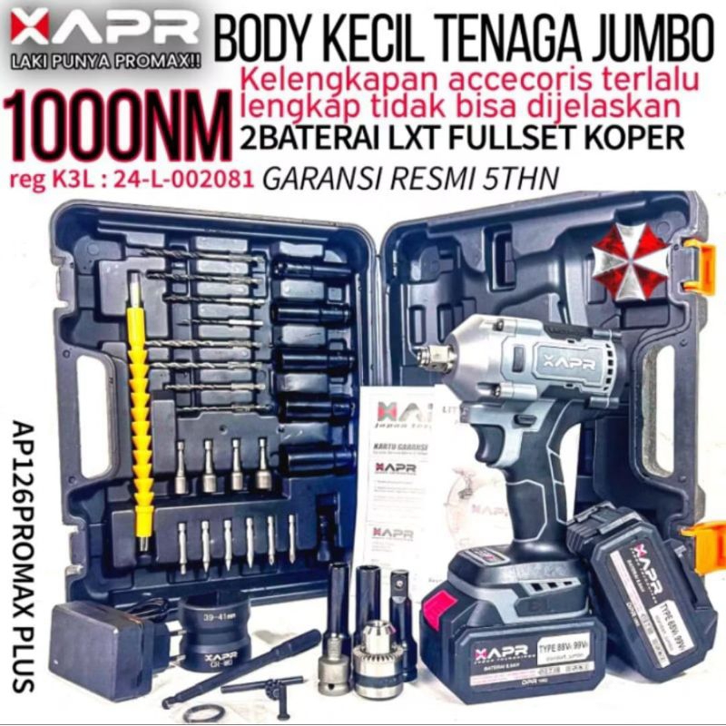 IMPACT WRENCH APR 1000NM AP126 PROMAX+ CVT EDITION MESIN PEMBUKA BAUT MOTOR MOBIL APR AP126 PROMAX+