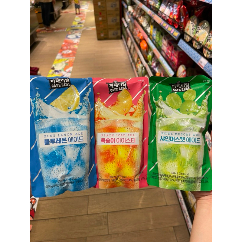 

cofe real korea rasa lemon,peach,muscat
