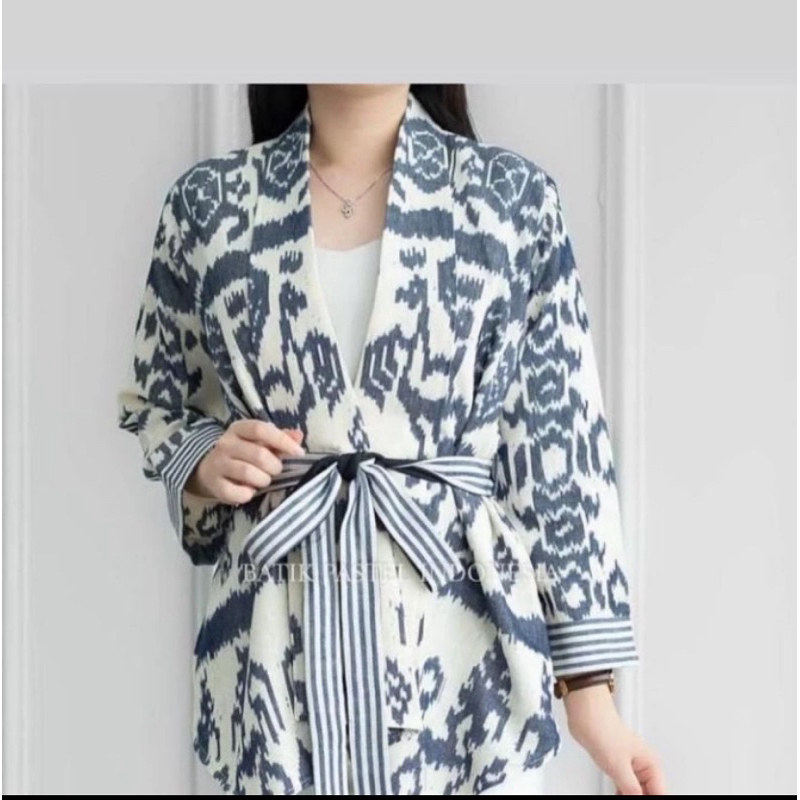 { READY } Blazer wanita motif sumba blazer tenun modern tenun ethnic jepara