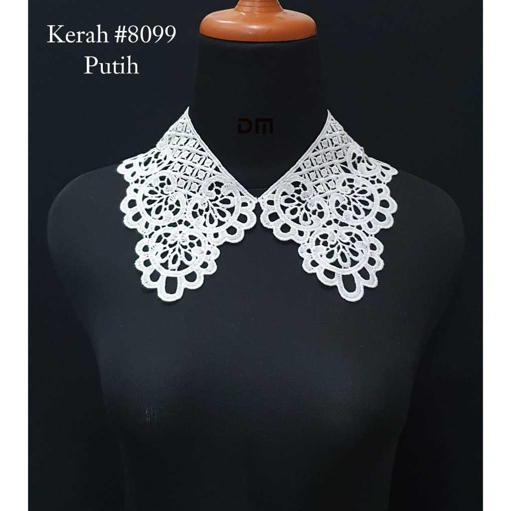 RENDA KERAH BORDIR/PATCH BORDIR KERAH BAJU PUTIH