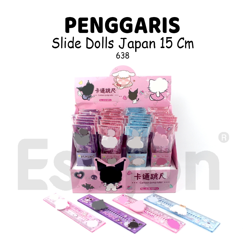 

1buah Penggaris 15cm Slide 638 Karakter Boneka/ Penggaris 15cm Boneka Timbul