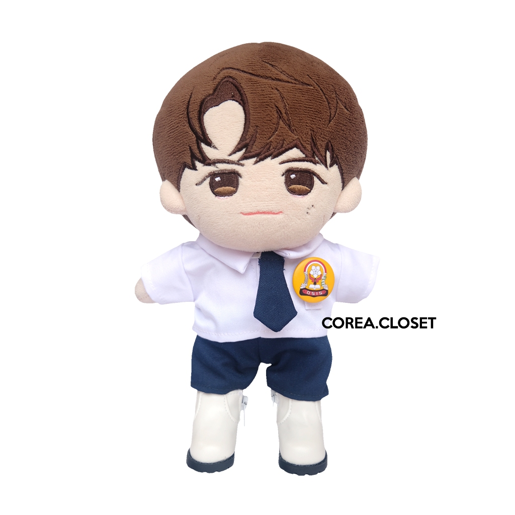 READY STOCK Baju Boneka 20CM  Kpop Doll Clothes  set Seragam SMP (white shirt, navy blue pants, tie,