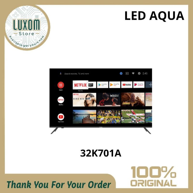 Led Aqua Android 32inch 32K701A/Led Aqua/Android TV/Led/Aqua