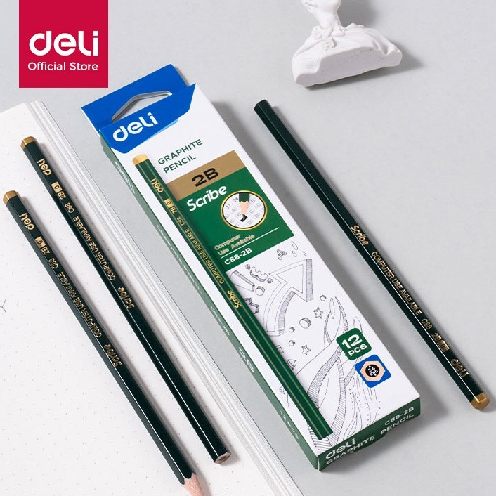 

Deli Graphite Pencil / Pensil Kayu 2B 1 Pak Isi 12pcs Kualitas Bagus EC88