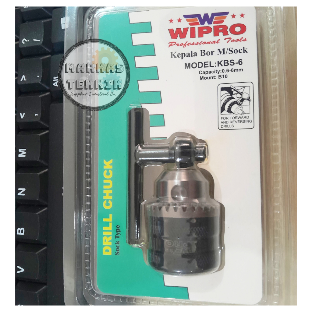 WIPRO Kepala Bor 6 MM / Drill Chuck Model Sock B10 6MM (0.6-6MM) KBS-6 WIPRO